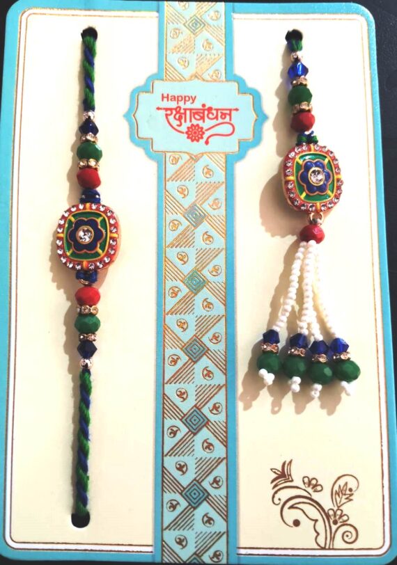 BLUE GREEN PAIR RAKHI