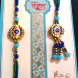 BLUE PINK EVEL EYE PAIR RAKHI