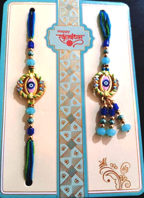 BLUE PINK EVEL EYE PAIR RAKHI