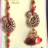 RED BOOTI PAIR RAKHI