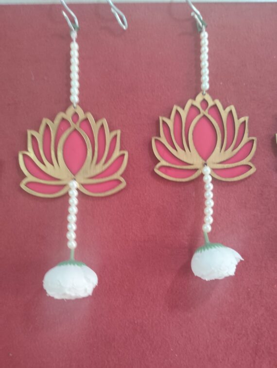 Red Lotus with White Peony Hanging