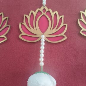 Red Lotus with White Peony Hanging