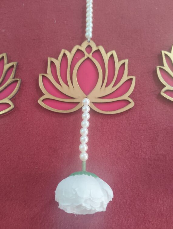 Red Lotus with White Peony Hanging