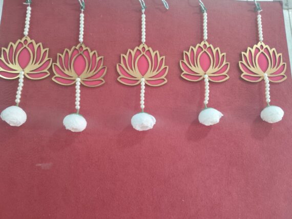 Red Lotus with White Peony Hanging